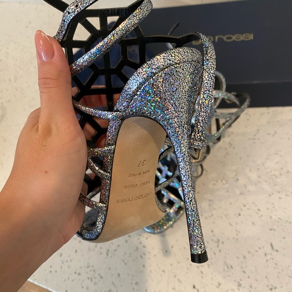 New Sergio Rossi silver puzzle sandals - Picture 11 of 15